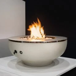 Solus Luna 42-Inch Round Ultra High-Performance Concrete Gas Fire Pit -Top Tier Shop solus luna 42 inch round ultra high performance concrete gas fire pit 30547498532958