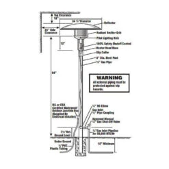 Sunglo PSA265 SS Permanent Post NG Patio Heater With Manual Ignition - Stainless Steel -Top Tier Shop sunglo sunglo psa265 ss permanent post ng patio heater with manual ignition stainless steel 28359497318494