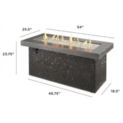 The Outdoor GreatRoom Company Key Largo Linear Gas Fire Pit Table -Top Tier Shop the outdoor greatroom company the outdoor greatroom company key largo linear gas fire pit table grey 28354739437662
