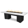 Top Fires Alameda Black And White Steel Gas Fire Pit Table - Flame Sense