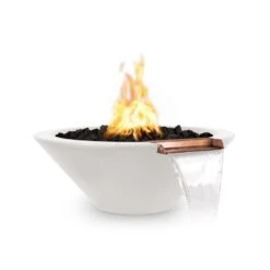 Top Fires Cazo 24-Inch Round Concrete Gas Fire And Water Bowl - Match Lit (OPT-24RFW) -Top Tier Shop top fires cazo 24 inch round concrete gas fire and water bowl match lit opt 24rfw 29679264596062