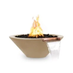 Top Fires Cazo 31-Inch Round Concrete Gas Fire And Water Bowl - Match Lit (OPT-31RFW) -Top Tier Shop top fires cazo 31 inch round concrete gas fire and water bowl match lit opt 31rfw liquid propane brown opt 31rfw brn lp 29680109158494