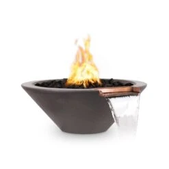 Top Fires Cazo 31-Inch Round Concrete Gas Fire And Water Bowl - Match Lit (OPT-31RFW) -Top Tier Shop top fires cazo 31 inch round concrete gas fire and water bowl match lit opt 31rfw liquid propane chestnut opt 31rfw cst lp 29680109092958