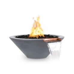 Top Fires Cazo 31-Inch Round Concrete Gas Fire And Water Bowl - Match Lit (OPT-31RFW) -Top Tier Shop top fires cazo 31 inch round concrete gas fire and water bowl match lit opt 31rfw liquid propane gray opt 31rfw gry lp 29680109027422