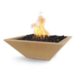 Top Fires Maya 24-Inch Square Concrete Gas Fire Bowl - Electronic (OPT-24SFOE) -Top Tier Shop top fires maya 24 inch square concrete gas fire bowl electronic opt 24sfoe liquid propane brown opt 24sfoe12v brn lp 840029526064 29685584134238