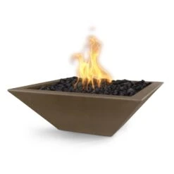 Top Fires Maya 24-Inch Square Concrete Gas Fire Bowl - Electronic (OPT-24SFOE) -Top Tier Shop top fires maya 24 inch square concrete gas fire bowl electronic opt 24sfoe liquid propane chocolate opt 24sfoe12v chc lp 840029526071 29685584167006