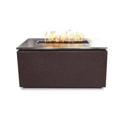 Top Fires Merona 46-Inch Rectangular Fire Pit With Stainless Steel Top - Match Lit (TOP-MC4622) -Top Tier Shop top fires merona 46 inch rectangular fire pit with stainless steel top match lit top mc4622 liquid propane copper vein powdercoat top mc4622 cpv lp 840057367479 29685544386654