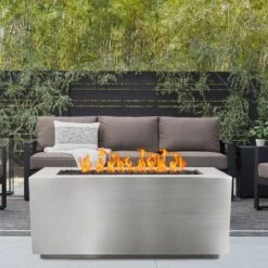 Top Fires Pismo 24-Inch Tall Rectangular Stainless Steel Gas Fire Pit - Match Lit -Top Tier Shop top fires pismo 24 inch tall rectangular stainless steel gas fire pit match lit 29589254996062