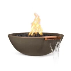 Top Fires Sedona 27-Inch Round Concrete Gas Fire And Water Bowl - Electronic (OPT-27RFWE12V)