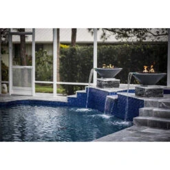 Top Fires Cazo 24-Inch Round Concrete Gas Fire And Water Bowl - Match Lit (OPT-24RFW) -Top Tier Shop top fires top fires 24 round concrete gas fire and water bowl match lit opt 24rfwm 11812136157278