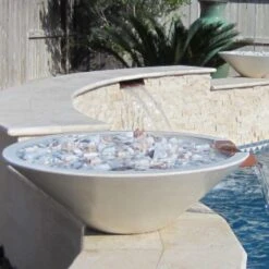 Top Fires Cazo 24-Inch Round Concrete Gas Fire And Water Bowl - Match Lit (OPT-24RFW) -Top Tier Shop top fires top fires 24 round concrete gas fire and water bowl match lit opt 24rfwm 14665521725534