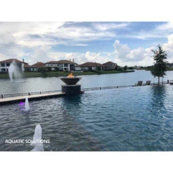 Top Fires Cazo 31-Inch Round Concrete Gas Fire And Water Bowl - Match Lit (OPT-31RFW) -Top Tier Shop top fires top fires 31 round concrete gas fire and water bowl match lit opt 31rfwm 11811987554398