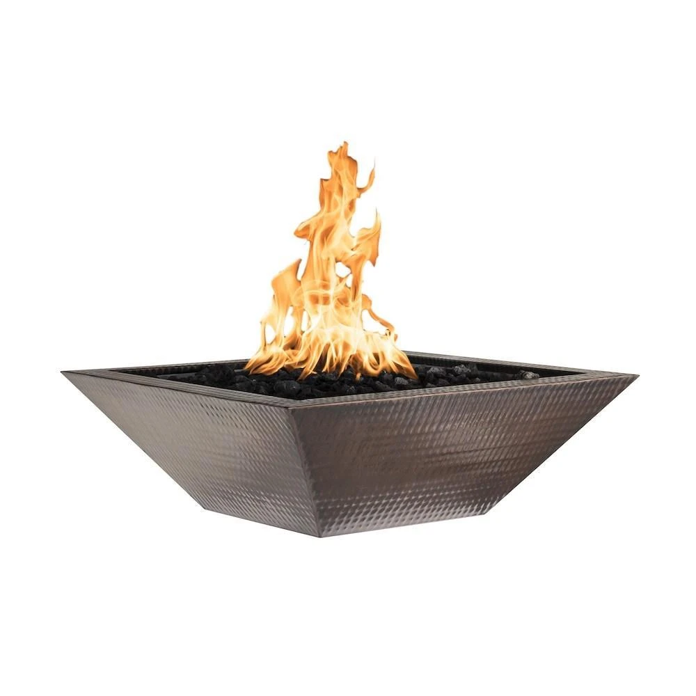 Top Fires Maya 36-Inch Square Copper Gas Fire Bowl - Match Lit (OPT-103-SQ36) 1 Top Fires Maya 36-Inch Square Copper Gas Fire Bowl - Match Lit (OPT-103-SQ36)