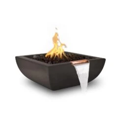 Top Fires Avalon 24-Inch Square Concrete Gas Fire And Water Bowl - Match Lit -Top Tier Shop top fires top fires avalon 24 square concrete gas fire and water bowl match lit liquid propane chocolate 27958778921054