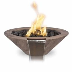 Top Fires Cazo Wood Grain GFRC Gas Fire And Water Bowl - Electronic -Top Tier Shop top fires top fires cazo wood grain gfrc gas fire and water bowl electronic 27936390938718