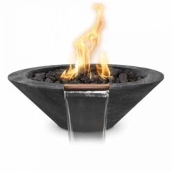 Top Fires Cazo Wood Grain GFRC Gas Fire And Water Bowl - Electronic -Top Tier Shop top fires top fires cazo wood grain gfrc gas fire and water bowl electronic 27936390971486