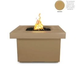 Top Fires Ramona 36-Inch Square GFRC Gas Fire Pit Table - Electronic -Top Tier Shop top fires top fires ramona 36 square gfrc gas fire pit table electronic liquid propane brown 14767818211422