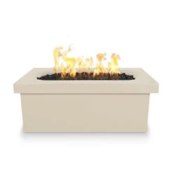 Top Fires Ramona 60-Inch Rectangular GFRC Gas Fire Pit Table - Electronic -Top Tier Shop top fires top fires ramona 60 rectangular gfrc gas fire pit table electronic liquid propane vanilla 14764646006878