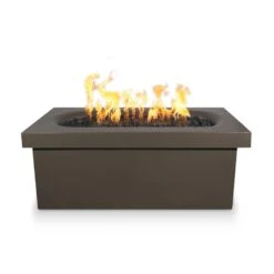 Top Fires Ramona 60-Inch Rectangular GFRC Gas Fire Pit Table - Flame Sense -Top Tier Shop top fires top fires ramona 60 rectangular gfrc gas fire pit table flame sense liquid propane chocolate 14764703318110