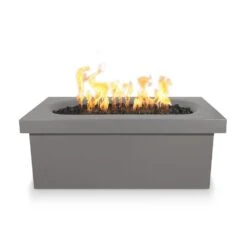 Top Fires Ramona 60-Inch Rectangular GFRC Gas Fire Pit Table - Flame Sense -Top Tier Shop top fires top fires ramona 60 rectangular gfrc gas fire pit table flame sense liquid propane natural gray 14764703252574