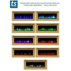 Touchstone Deluxe Gold 50-Inch Built-In Smart Electric Fireplace (#86275) -Top Tier Shop touchstone deluxe gold 50 inch built in smart electric fireplace 86275 86275 29597503651934