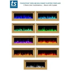 Touchstone Deluxe Gold 50-Inch Built-In Smart Electric Fireplace (#86275) -Top Tier Shop touchstone deluxe gold 50 inch built in smart electric fireplace 86275 86275 29597503717470