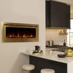 Touchstone Deluxe Gold 50-Inch Built-In Smart Electric Fireplace (#86275) -Top Tier Shop touchstone deluxe gold 50 inch built in smart electric fireplace 86275 86275 29597503750238