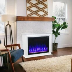 Touchstone Forte Elite 40-Inch Freestanding Electric Fireplace With White Mantel (#90000-80052) -Top Tier Shop touchstone forte elite 40 inch electric fireplace with white mantel 90000 80052 90000 80052 29404235694174