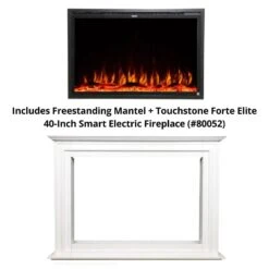 Touchstone Forte Elite 40-Inch Freestanding Electric Fireplace With White Mantel (#90000-80052) -Top Tier Shop touchstone forte elite 40 inch freestanding smart electric fireplace with mantel 90000 80052 29375251677278