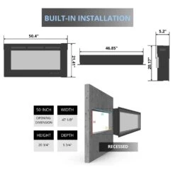 Touchstone Sideline 50-Inch Recessed Smart Electric Fireplace (#80004) -Top Tier Shop touchstone sideline 50 inch recessed smart electric fireplace 80004 80004 631361800048 29938616729694