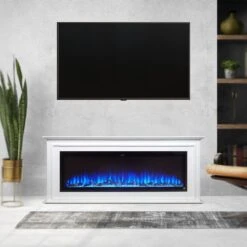 Touchstone Sideline Elite 50-Inch Freestanding Electric Fireplace With White Mantel (#90001-80036) -Top Tier Shop touchstone sideline elite 50 inch electric fireplace with white mantel 90001 80036 90001 80036 29404230385758