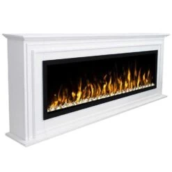 Touchstone Sideline Elite 50-Inch Freestanding Electric Fireplace With White Mantel (#90001-80036) -Top Tier Shop touchstone sideline elite 50 inch freestanding wall mounted smart electric fireplace with mantel 90001 80036 90001 80036 29377398243422