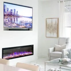 Touchstone Sideline Elite Outdoor 60-Inch Recessed/Wall Mounted Smart Electric Fireplace, No Heat (80049) -Top Tier Shop touchstone sideline elite 60 inch outdoor wifi enabled smart electric fireplace 80049 80049 631361800499 29127075299422