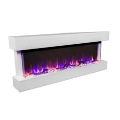 Touchstone Chesmont 50-Inch Wall Mounted 3-Sided Smart Electric Fireplace -Top Tier Shop touchstone touchstone chesmont 50 wall mounted 3 sided electric fireplace white 13315253338206