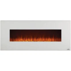Touchstone Ivory 50-Inch Wall Mounted Electric Fireplace With White Frame (#80002) -Top Tier Shop touchstone touchstone ivory wall mounted electric fireplace with white frame 80002 23904467523