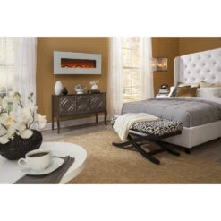 Touchstone Ivory 50-Inch Wall Mounted Electric Fireplace With White Frame (#80002) -Top Tier Shop touchstone touchstone ivory wall mounted electric fireplace with white frame 80002 4791645306974