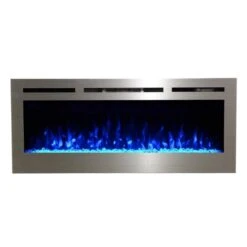 Touchstone Sideline Stainless Steel 50-Inch Recessed Electric Fireplace (#86273) -Top Tier Shop touchstone touchstone sideline stainless steel 50 recessed electric fireplace 86273 28353474527326