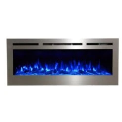 Touchstone Sideline Stainless Steel 50-Inch Recessed Electric Fireplace (#86273) -Top Tier Shop touchstone touchstone sideline stainless steel 50 recessed electric fireplace 86273 28353480425566