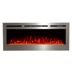 Touchstone Sideline Stainless Steel 50-Inch Recessed Electric Fireplace (#86273) -Top Tier Shop touchstone touchstone sideline stainless steel 50 recessed electric fireplace 86273 28353486487646