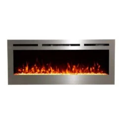 Touchstone Sideline Stainless Steel 50-Inch Recessed Electric Fireplace (#86273) -Top Tier Shop touchstone touchstone sideline stainless steel 50 recessed electric fireplace 86273 28353486815326