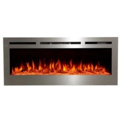 Touchstone Sideline Stainless Steel 50-Inch Recessed Electric Fireplace (#86273)